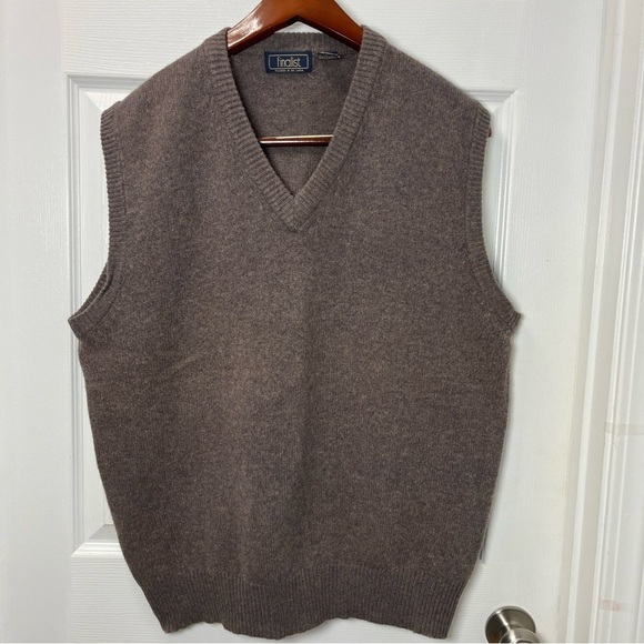 Vintage Men's Brown Sweater Vest size XL , Lambswool, - Picture 1 of 7